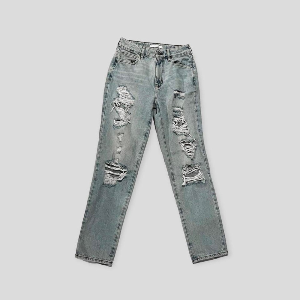PacSun light/medium wash blue ripped mom jeans size 24
